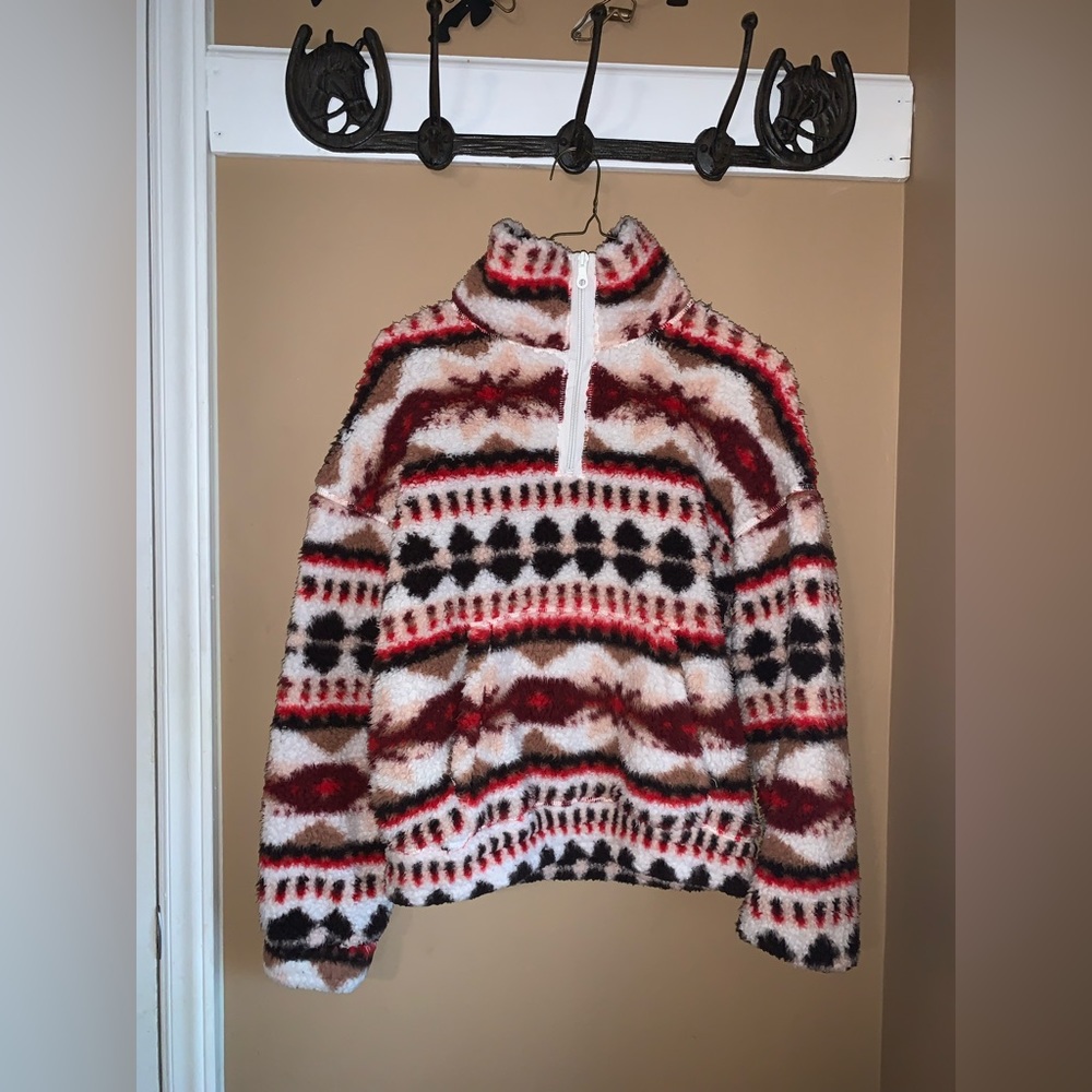 AERIE CREW NECK ZIP UP